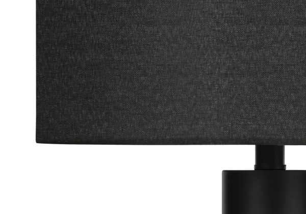 LIGHTING - 28"H TABLE LAMP BLACK METAL / BLACK SHADE
