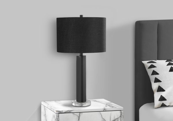 LIGHTING - 28"H TABLE LAMP BLACK METAL / BLACK SHADE