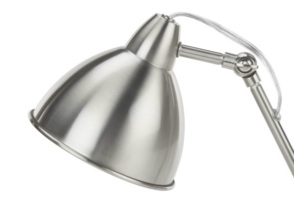 LIGHTING - 17"H TABLE LAMP NICKEL METAL/NICKEL SHADE/USB