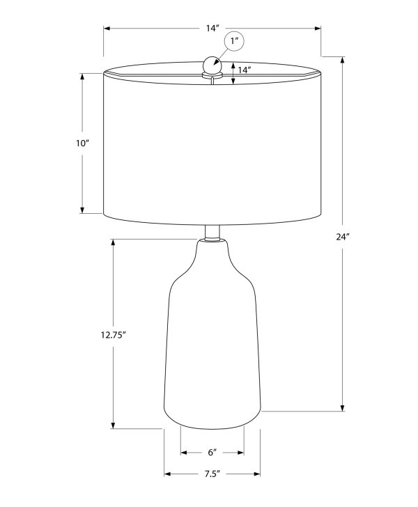 LIGHTING - 24"H TABLE LAMP GREY CONCRETE / BEIGE SHADE