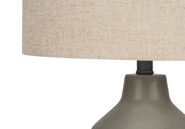 LIGHTING - 24"H TABLE LAMP GREY CONCRETE / BEIGE SHADE