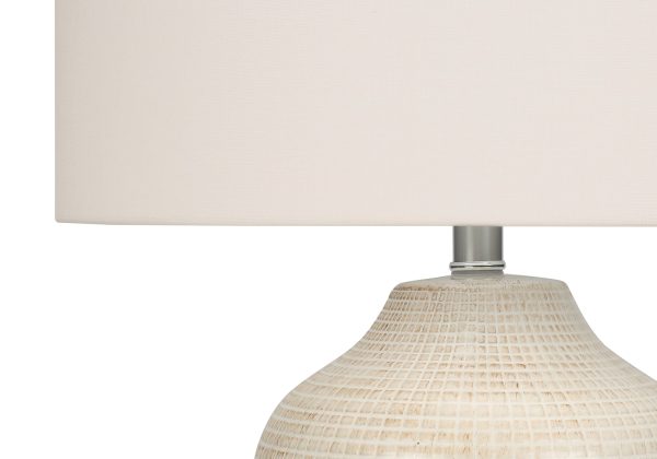 LIGHTING - 26"H TABLE LAMP CREAM CERAMIC / IVORY SHADE
