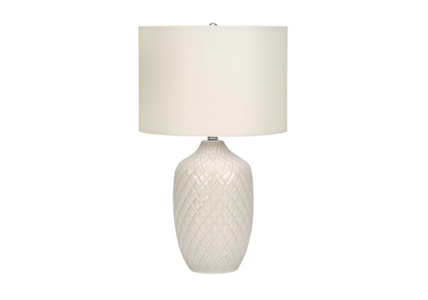 LIGHTING - 25"H TABLE LAMP CREAM CERAMIC / IVORY SHADE