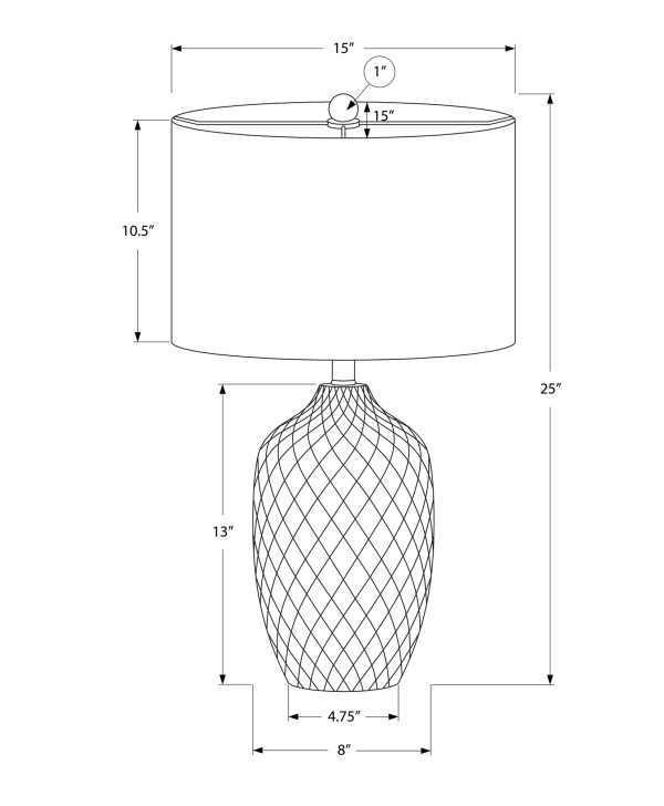 LIGHTING - 25"H TABLE LAMP CREAM CERAMIC / IVORY SHADE
