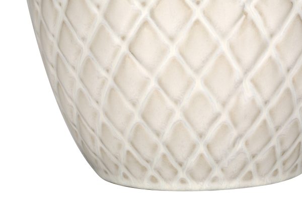 LIGHTING - 25"H TABLE LAMP CREAM CERAMIC / IVORY SHADE