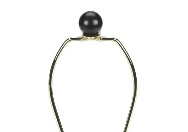 LIGHTING - 22"H TABLE LAMP BLACK CERAMIC / IVORY SHADE