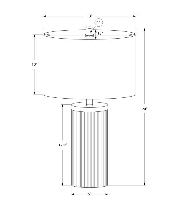 LIGHTING - 24"H TABLE LAMP BLACK CONCRETE / IVORY SHADE