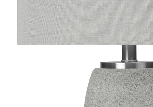 LIGHTING - 25"H TABLE LAMP GREY CERAMIC / GREY SHADE