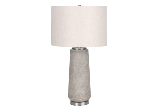 LIGHTING - 29"H TABLE LAMP GREY RESIN / IVORY SHADE