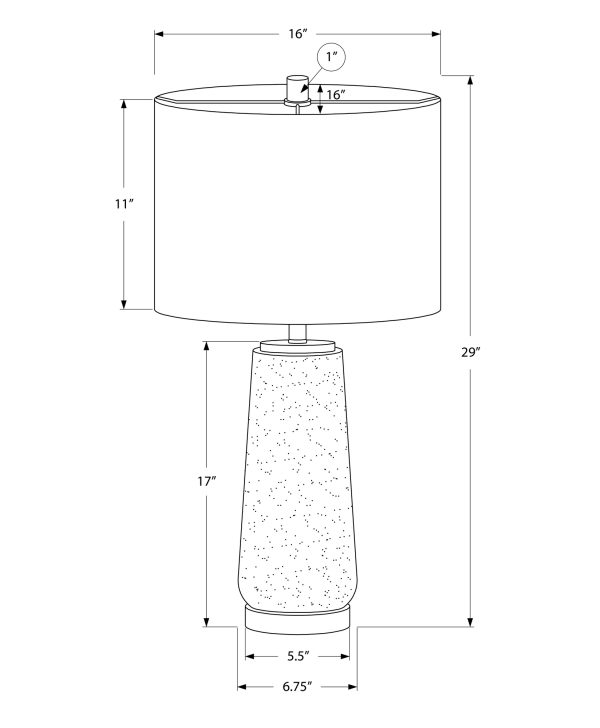 LIGHTING - 29"H TABLE LAMP GREY RESIN / IVORY SHADE