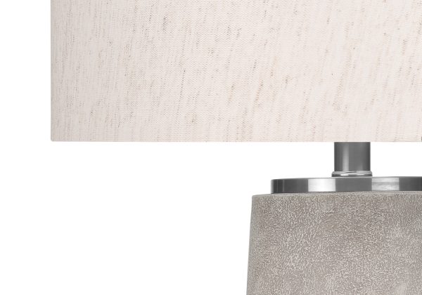 LIGHTING - 29"H TABLE LAMP GREY RESIN / IVORY SHADE