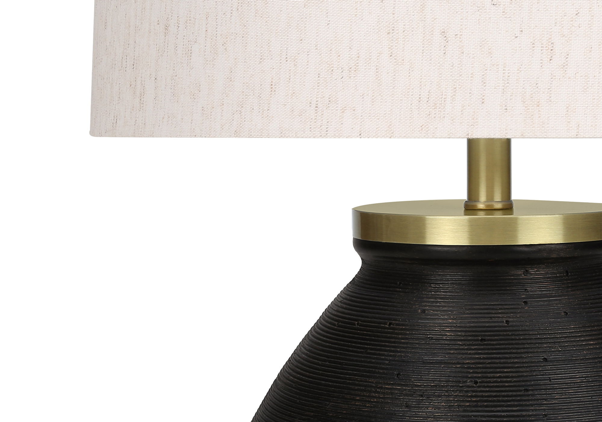 LIGHTING - 25"H TABLE LAMP BLACK CONCRETE / IVORY SHADE