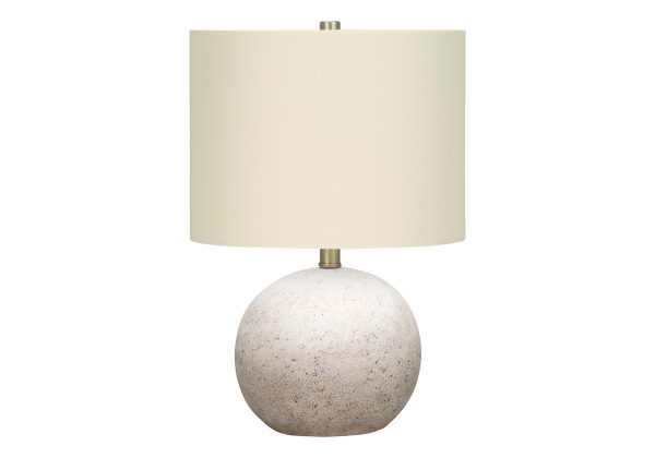 LIGHTING - 20"H TABLE LAMP GREY CONCRETE / IVORY SHADE