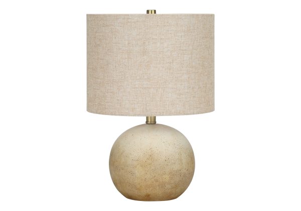 LIGHTING - 20"H TABLE LAMP BEIGE CONCRETE / BEIGE SHADE