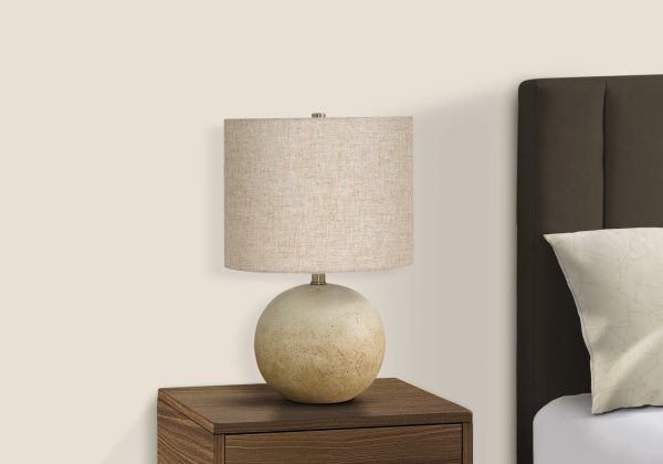 LIGHTING - 20"H TABLE LAMP BEIGE CONCRETE / BEIGE SHADE