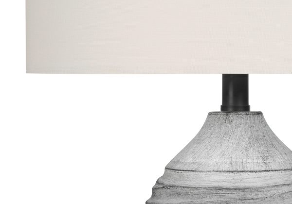LIGHTING - 27"H TABLE LAMP GREY RESIN / IVORY SHADE
