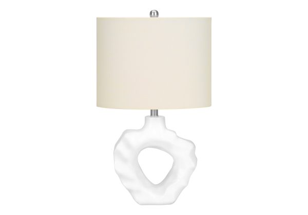 LIGHTING - 25"H TABLE LAMP CREAM RESIN / IVORY SHADE