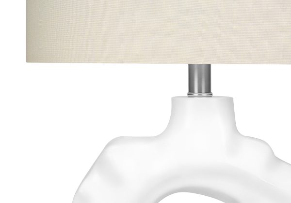 LIGHTING - 25"H TABLE LAMP CREAM RESIN / IVORY SHADE