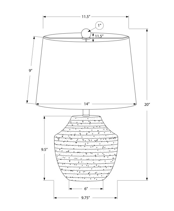 LIGHTING - 20"H TABLE LAMP CREAM CONCRETE / IVORY SHADE