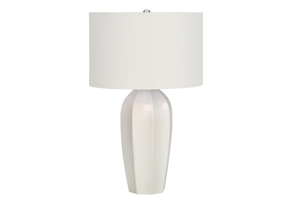 LIGHTING - 27"H TABLE LAMP CREAM CERAMIC / IVORY SHADE