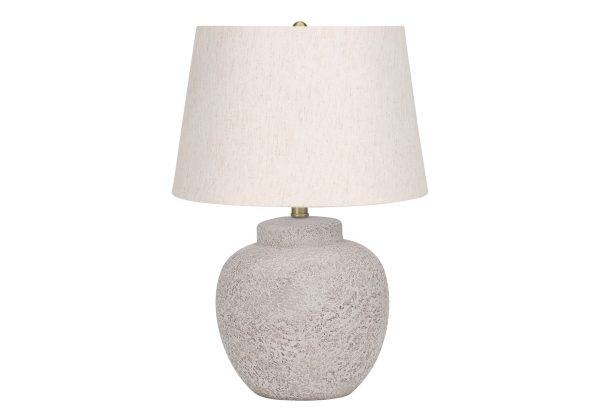 LIGHTING - 22"H TABLE LAMP CREAM CONCRETE / IVORY SHADE