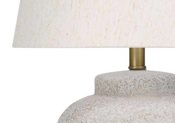 LIGHTING - 22"H TABLE LAMP CREAM CONCRETE / IVORY SHADE