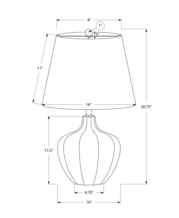 LIGHTING - 21"H TABLE LAMP CREAM RESIN  / IVORY SHADE