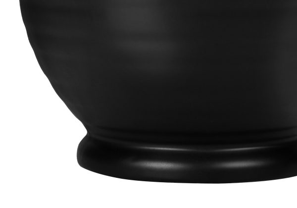 LIGHTING - 17"H TABLE LAMP BLACK CERAMIC / IVORY SHADE