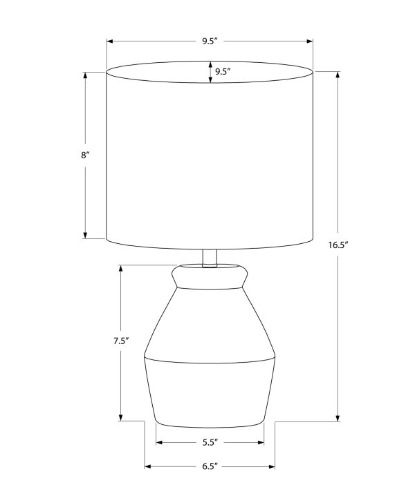 LIGHTING - 17"H TABLE LAMP CREAM CERAMIC / IVORY SHADE