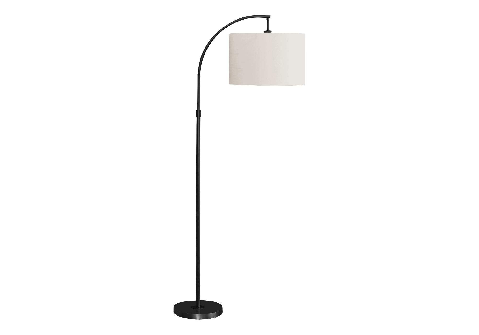 LIGHTING - 65"H ARC FLOOR LAMP BLACK METAL / IVORY