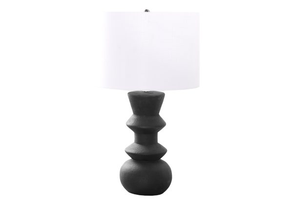 LIGHTING - 26"H TABLE LAMP BLACK CERAMIC / IVORY SHADE