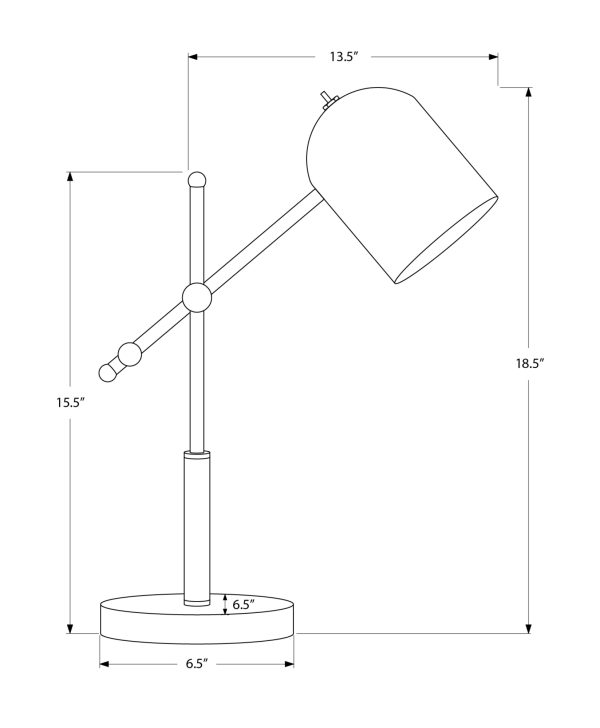 LIGHTING - 18"H TABLE LAMP BRASS METAL / BLACK SHADE