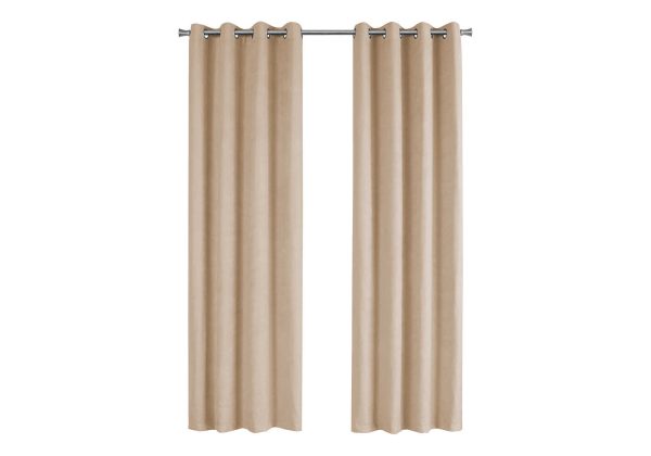 CURTAIN PANEL - 2PCS / 54"W X 84"H BEIGE ROOM DARKENING