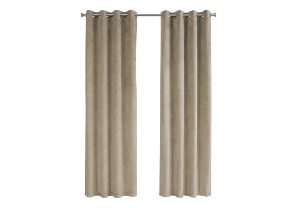 CURTAIN PANEL - 2PCS / 52"W X 84"H BEIGE ROOM DARKENING