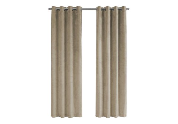 CURTAIN PANEL - 2PCS / 52"W X 95"H BEIGE ROOM DARKENING