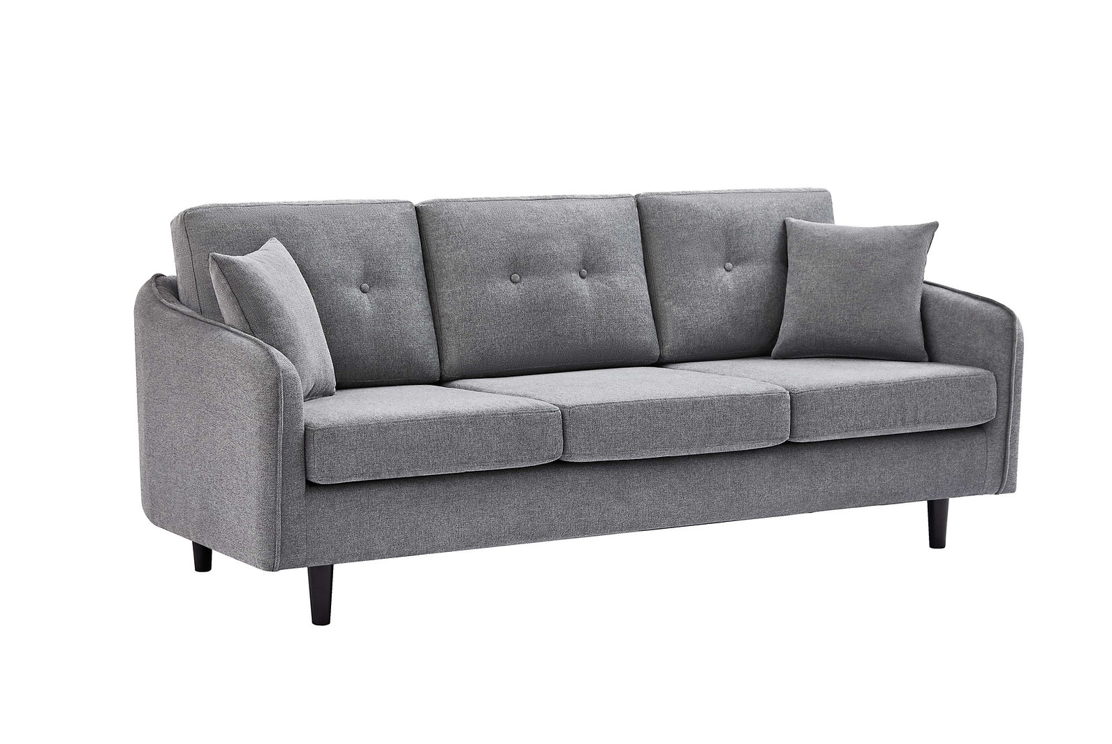 Donnelly Stationary Sofa Set in Grey fabric