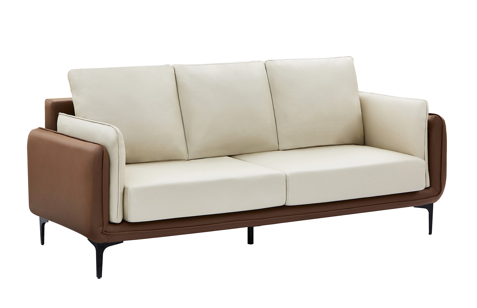 Beatrix Stationary Sofa Set in two-tone Cream/Mocha