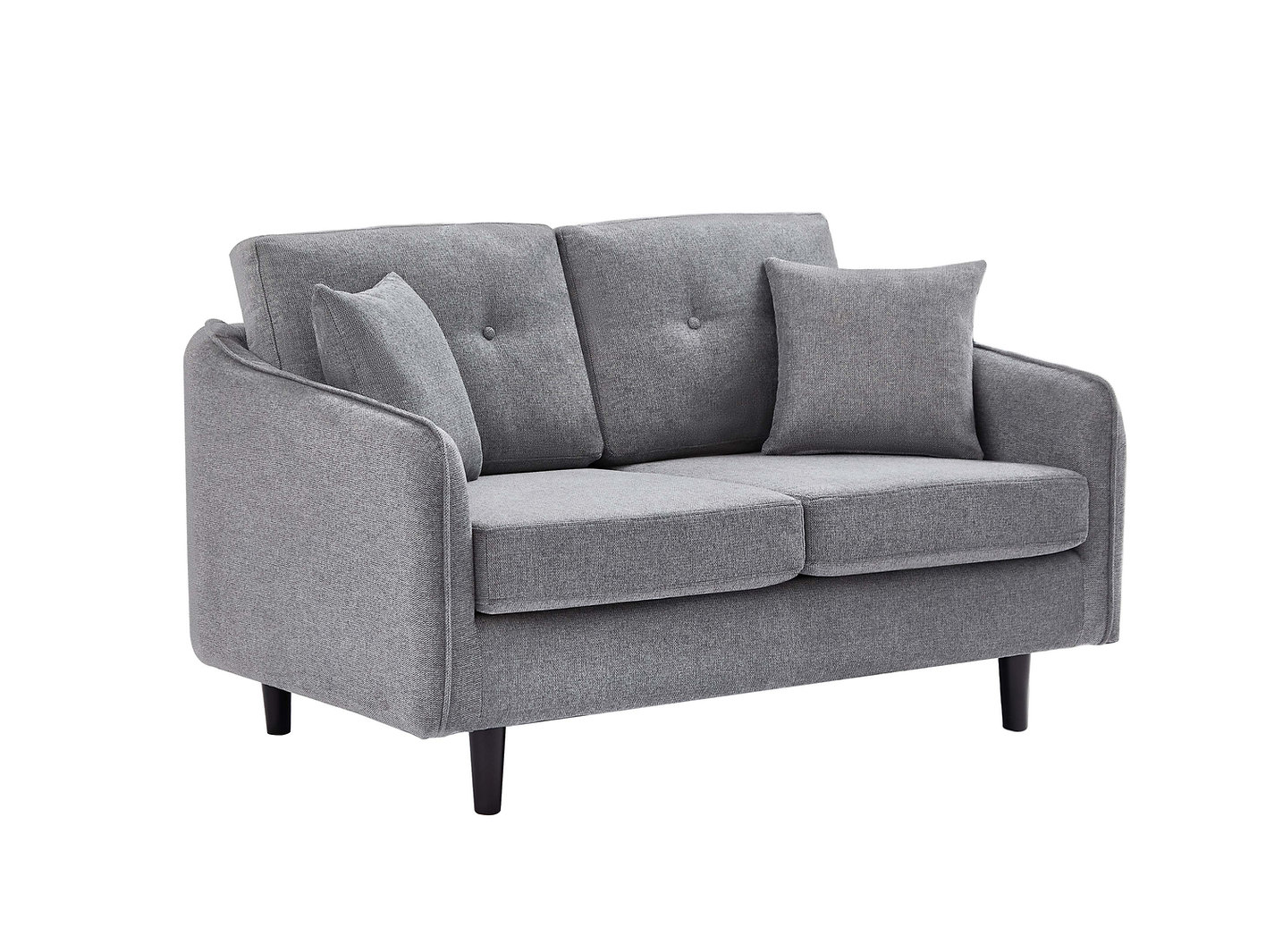Donnelly Stationary Sofa Set in Grey fabric