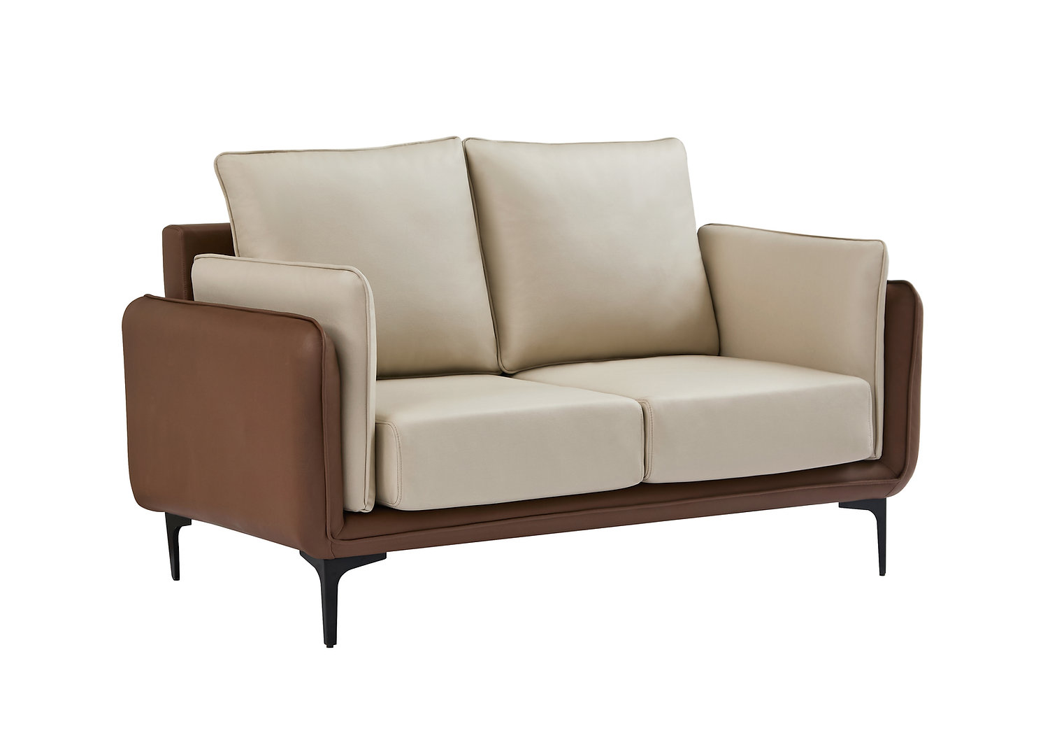Beatrix Stationary Sofa Set in two-tone Cream/Mocha