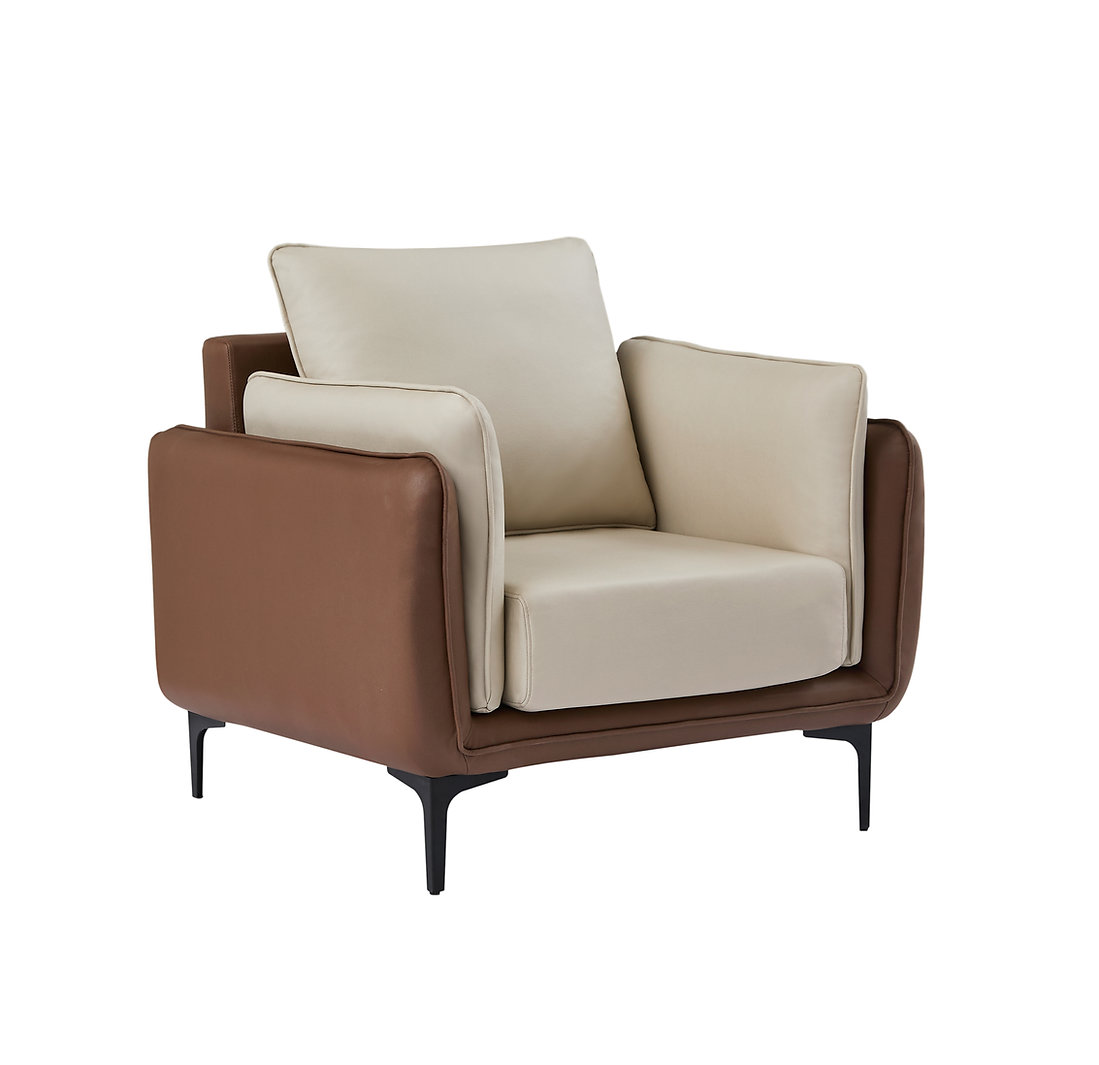 Beatrix Stationary Sofa Set in two-tone Cream/Mocha