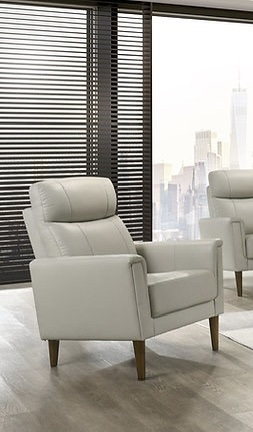 Preston Simplistic Sofa Set in Light Grey Stone Leather