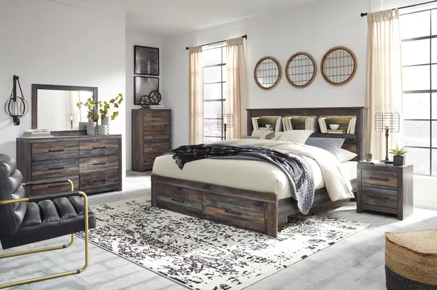 Drystan King Bookcase Bed with 2 Storage Drawers By Ashley Furniture