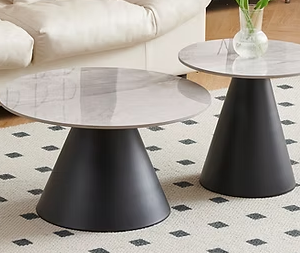 IF 2201 - 2Pc Coffee Table Set (Armani Grey Stone Top)
