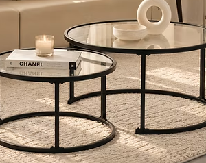 IF 2611 - 2Pc Coffee Table Set (Black)