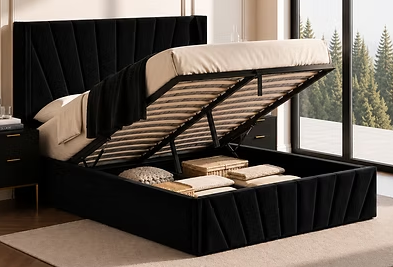 ifdc-if-5873-black IF 5873 (Black) - 60" Queen Lift Bed