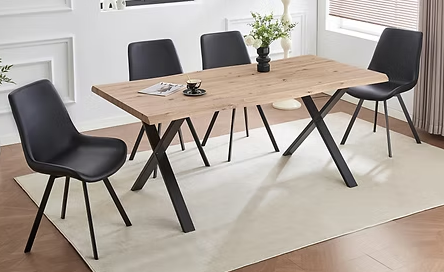 ifdc-t-1808-c-1821 T-1808/C-1820 - 7pc Dining Set (Grey Fabric Chairs)