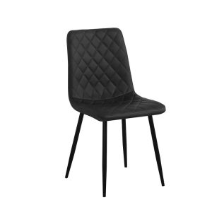 Set of 6 Lucy Upholstered Black MCM Chairs White $119.99 Each