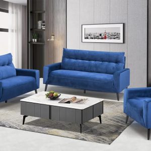 Veronica Plush Navy Blue Loveseat