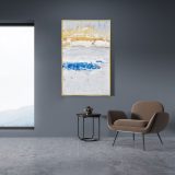 "Golden Mountains" Framed Canvas Hand Painted Artwork