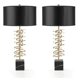 Perrire 30 inch 1-Light Table Lamp with Metal Base Set of 2